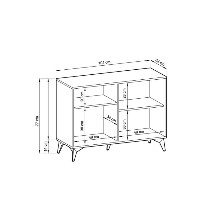 Sideboard Cabinet 104cm Oak Evoke Diamond