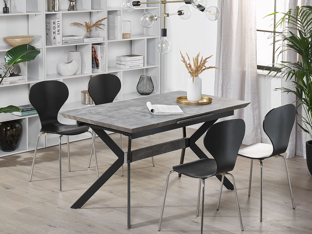 Benson Extending Dining Table 140/180 x 80 cm Grey and Black