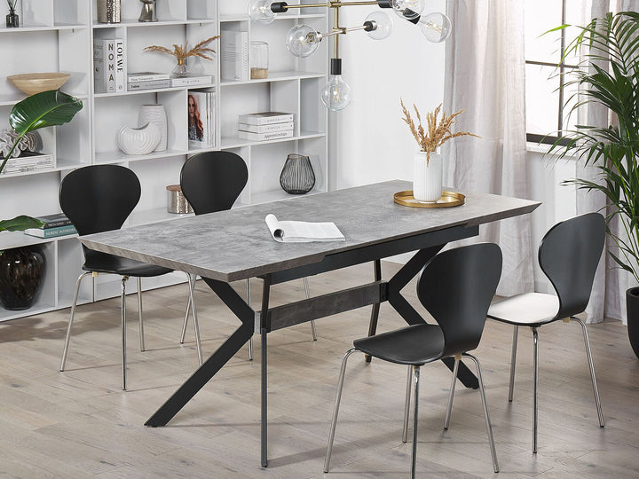 Benson Extending Dining Table 140/180 x 80 cm Grey and Black