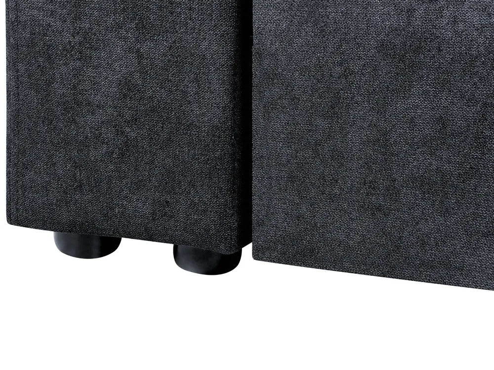 Sofa Bed 3 Seater Fabric Black with Storage Alycea