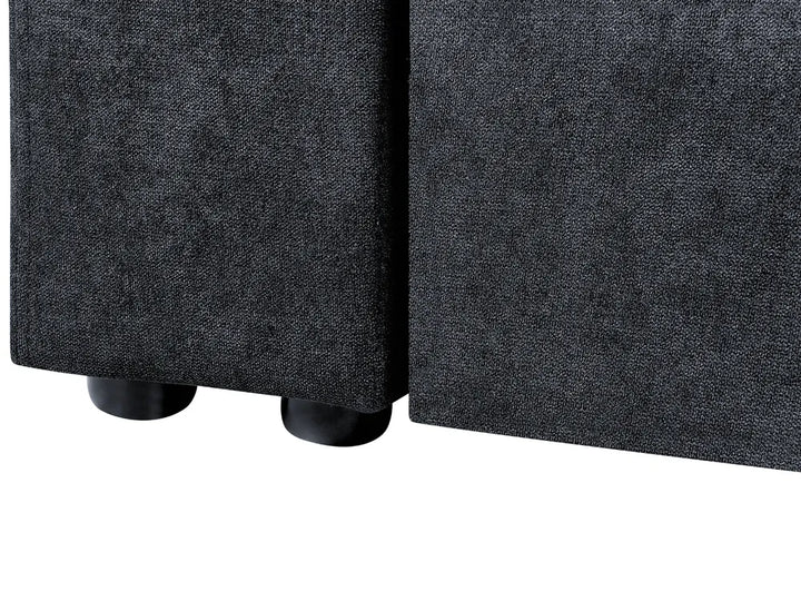 Sofa Bed 3 Seater Fabric Black with Storage Alycea