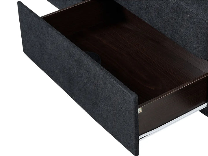 Sofa Bed 3 Seater Fabric Black with Storage Alycea