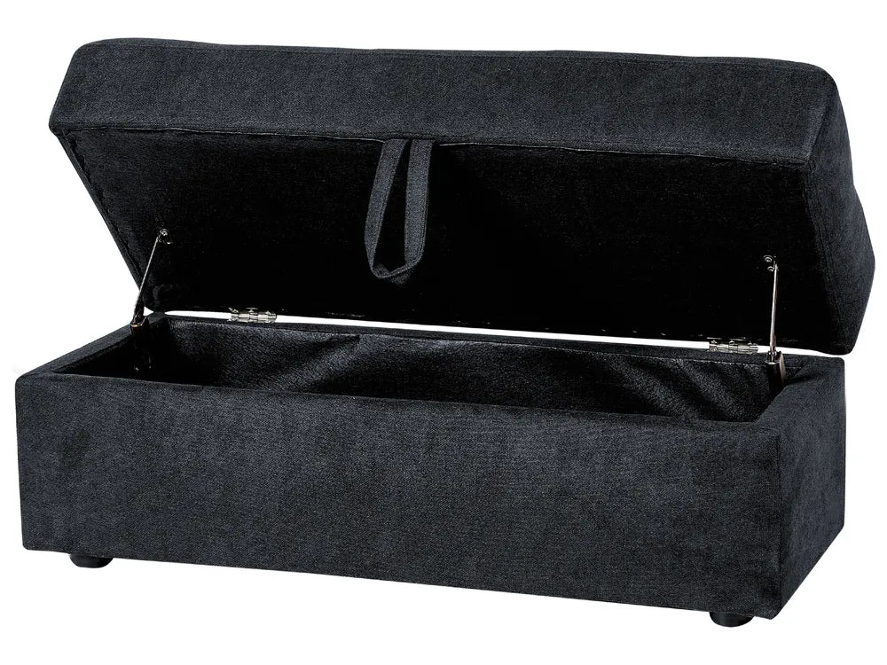 Sofa Bed 3 Seater Fabric Black with Storage Alycea