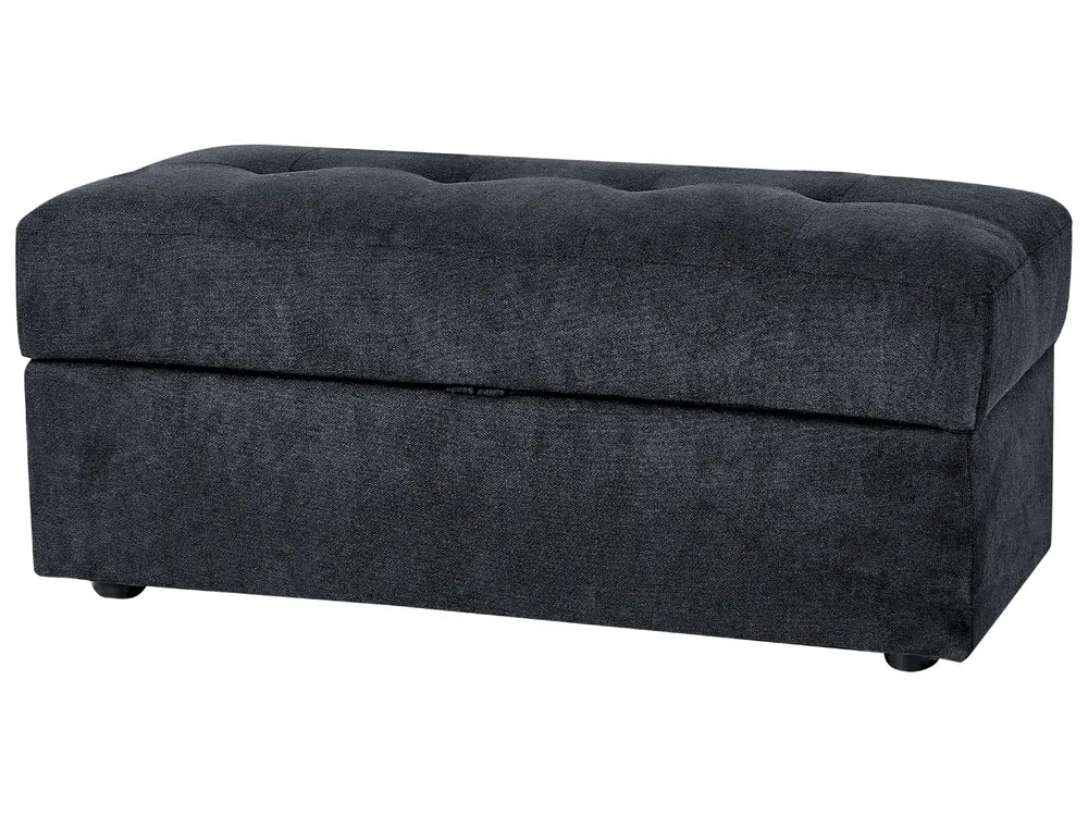 Sofa Bed 3 Seater Fabric Black with Storage Alycea