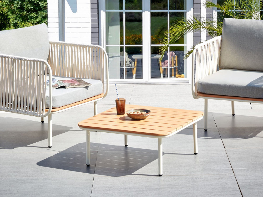 Senise Garden Coffee Table 74 cm 74 cm Metal Brown