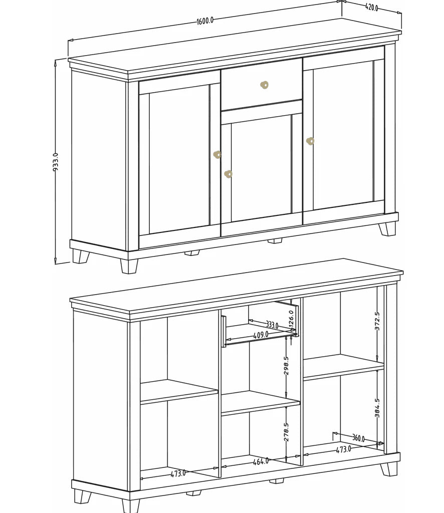 Sideboard Cabinet Abisko Ash Evora 47