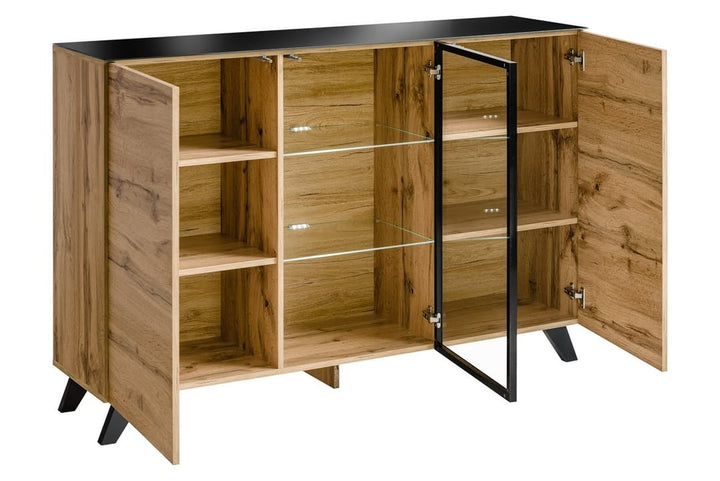 Thin Display Sideboard Cabinet Oak Wotan