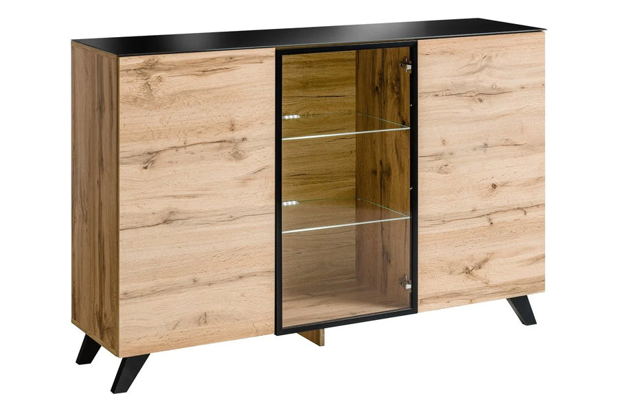 Thin Display Sideboard Cabinet Oak Wotan