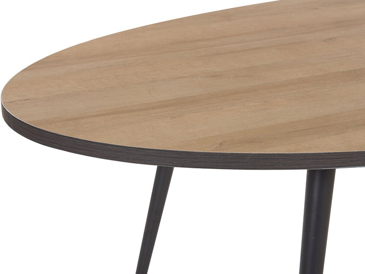 Belko Oval Dining Table 180 x 90 cm Dark Wood with Black