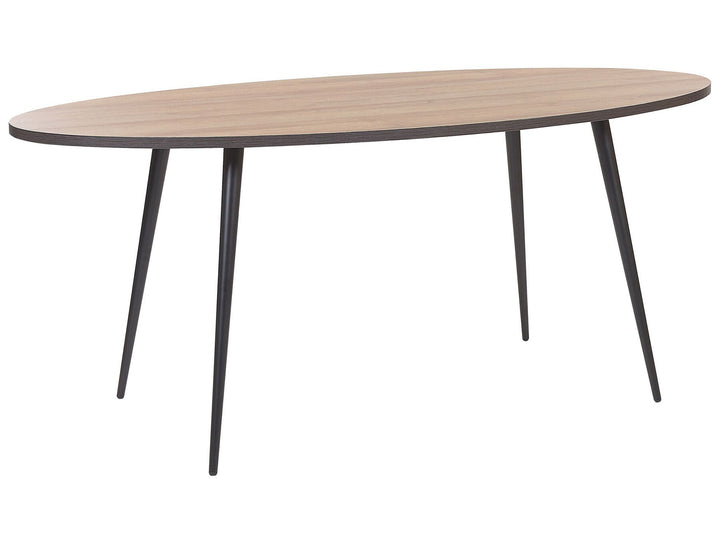 Oval Dining Table 180 x 90 cm Dark Wood with Black Ottawa