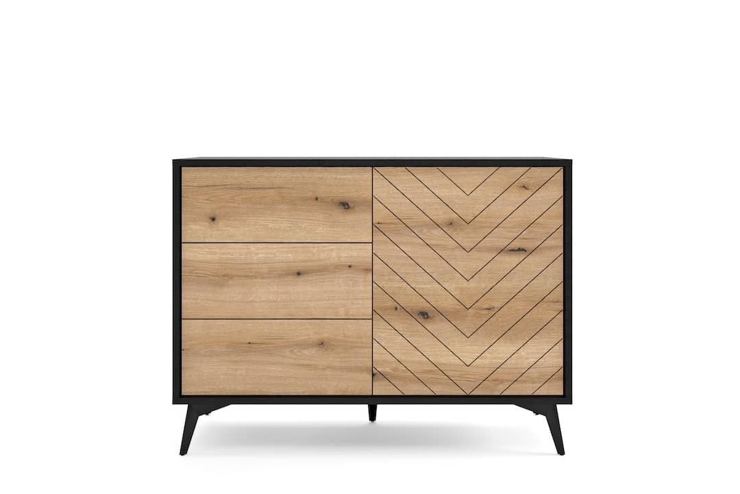 Sideboard Cabinet 104cm Oak Evoke Diamond