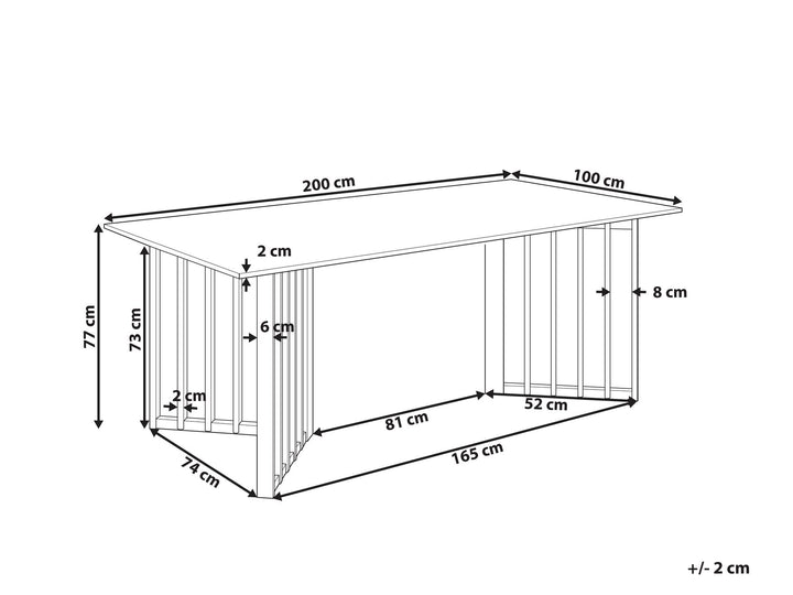 Dining Table 200 x 100 cm Light Wood Leandra