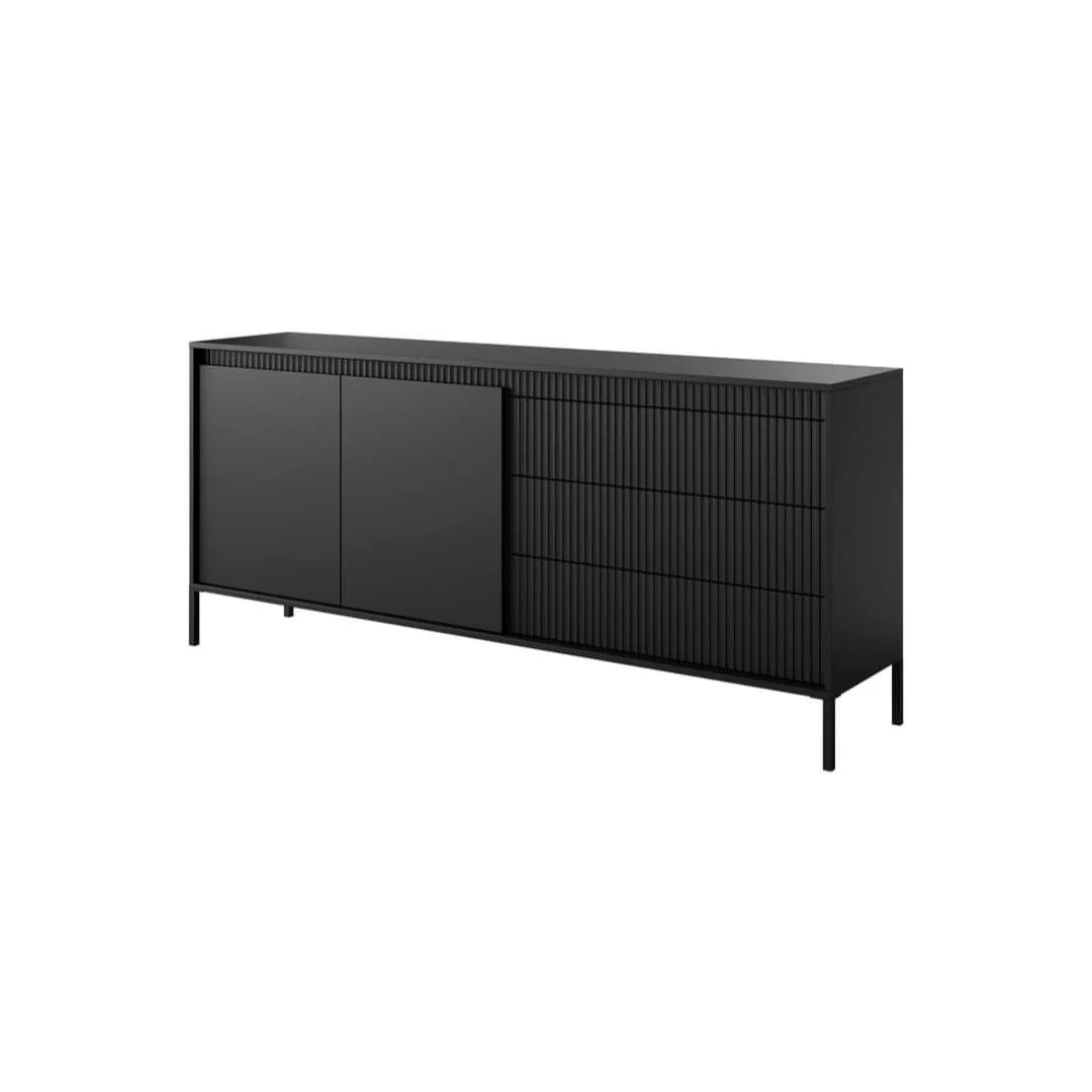 Sideboard Cabinet with Drawers - Black Matt Senne