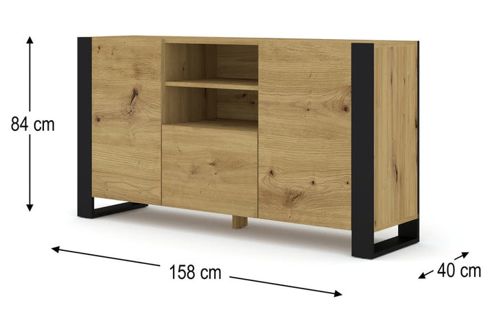 Sideboard Cabinet 158cm Oak Artisan Mondi