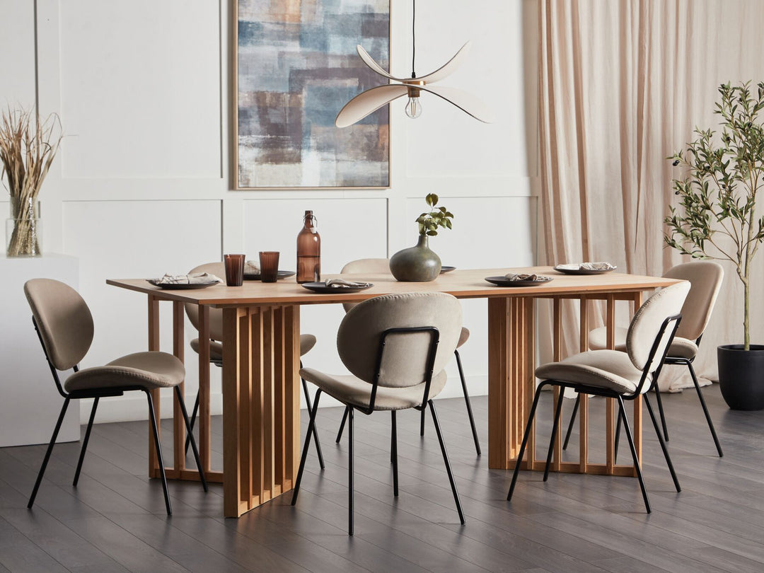 Dining Table 200 x 100 cm Light Wood Leandra