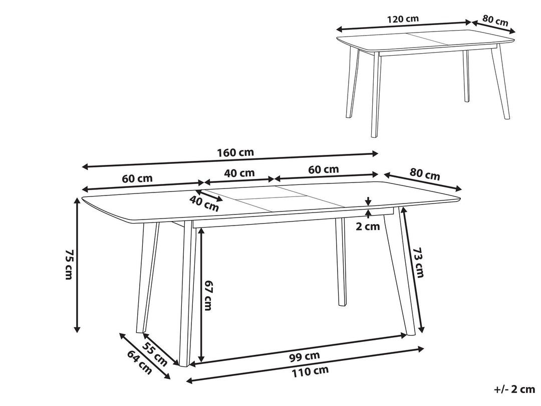 Sanford Extending Dining Table 120/160 x 80 cm White