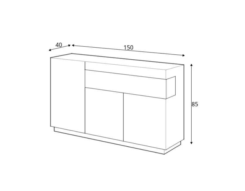 Sideboard Cabinet White Gloss / Wotan O Silke 43