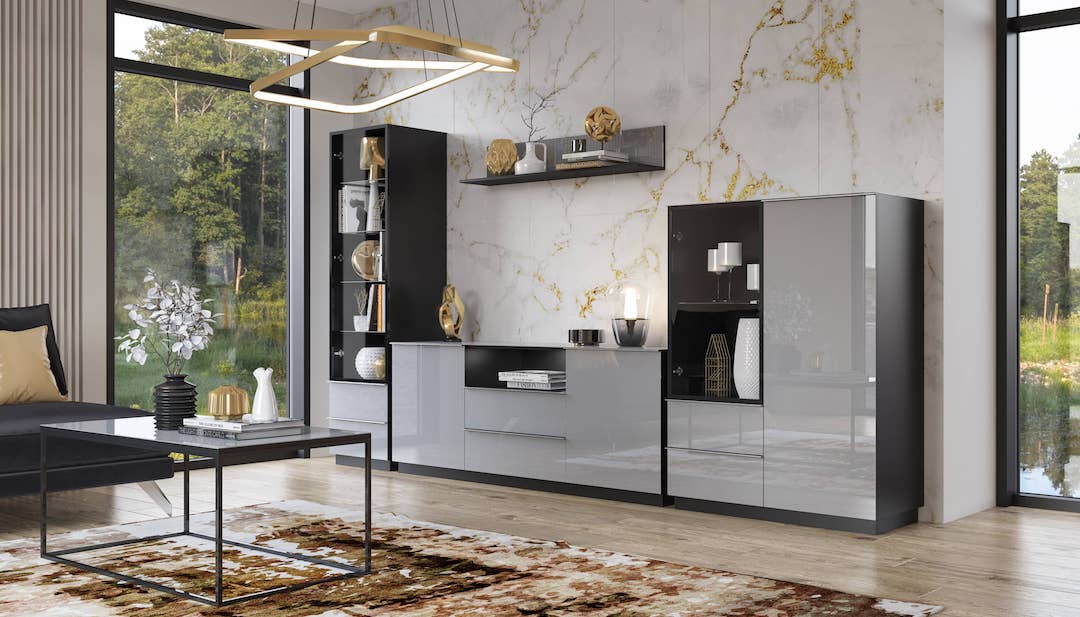 Sideboard Cabinet Grey Glass Helio 25