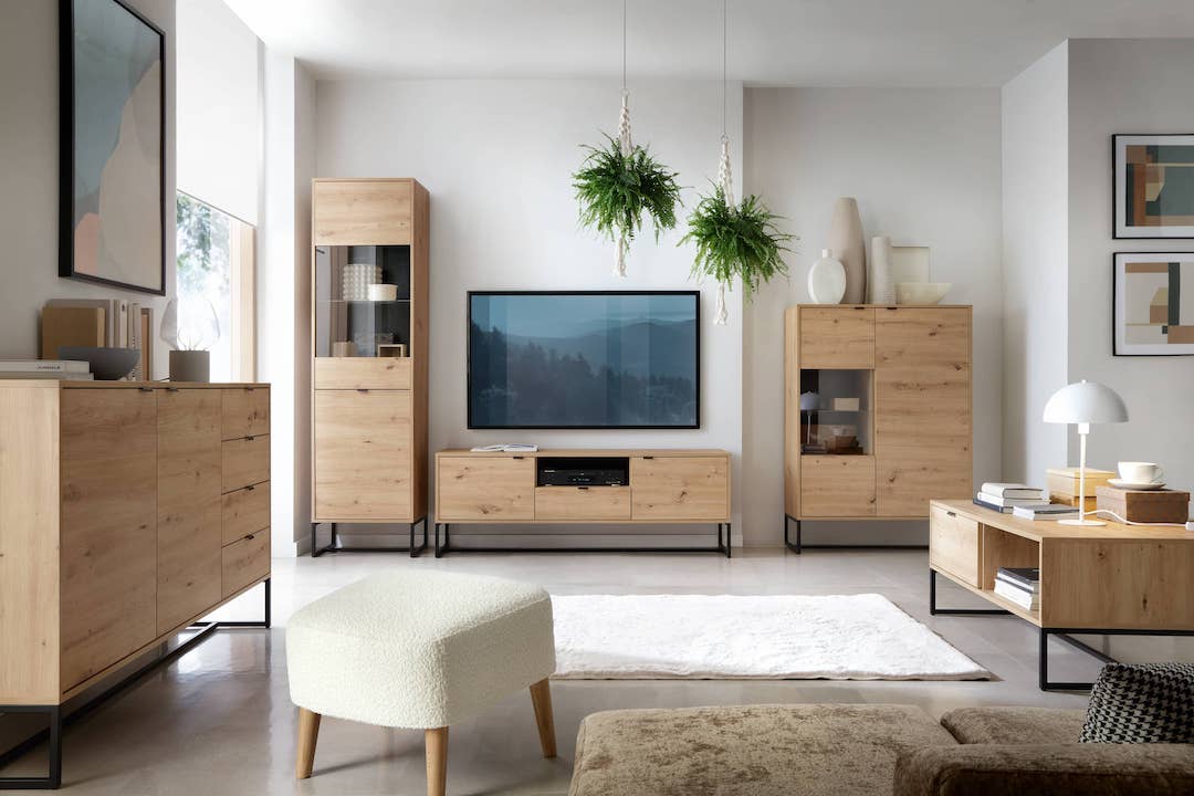 Large Sideboard Cabinet Oak Artisan Amber