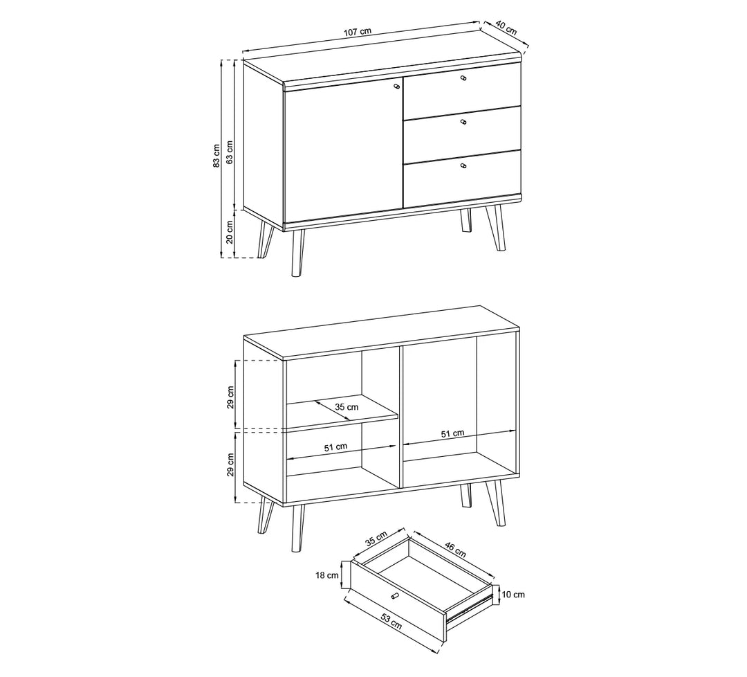 Sideboard Cabinet White Matt Primo