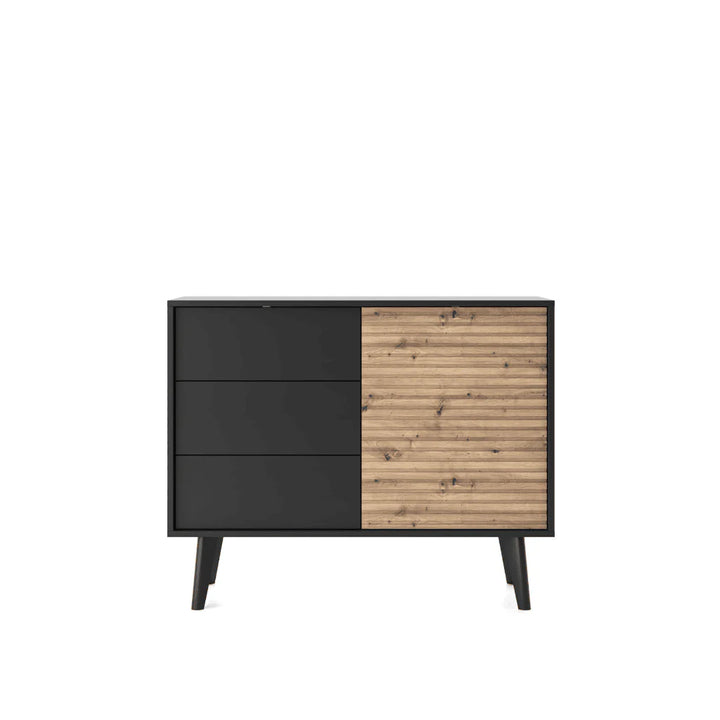 Willow Sideboard Cabinet 104cm Black Oak Artisan & Black