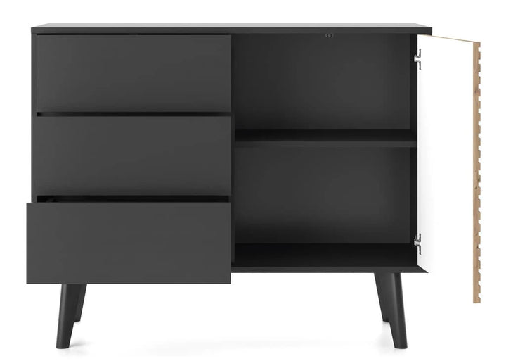 Willow Sideboard Cabinet 104cm Black Oak Artisan & Black