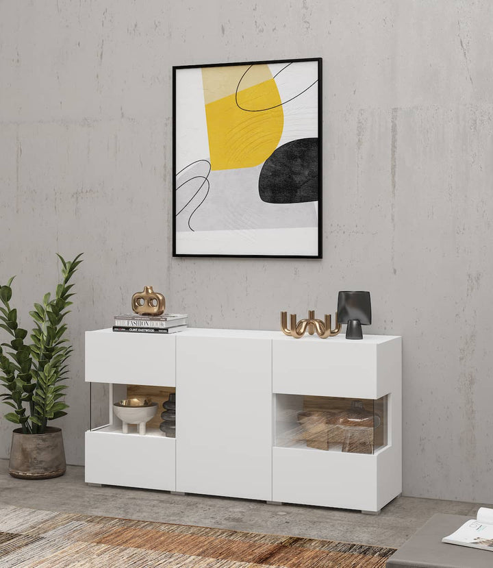 Display Sideboard Cabinet 120cm White Matt Ava 25