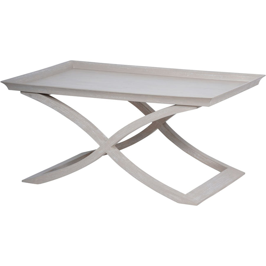 Modern coffee table with a white marble top and metal base on a white background