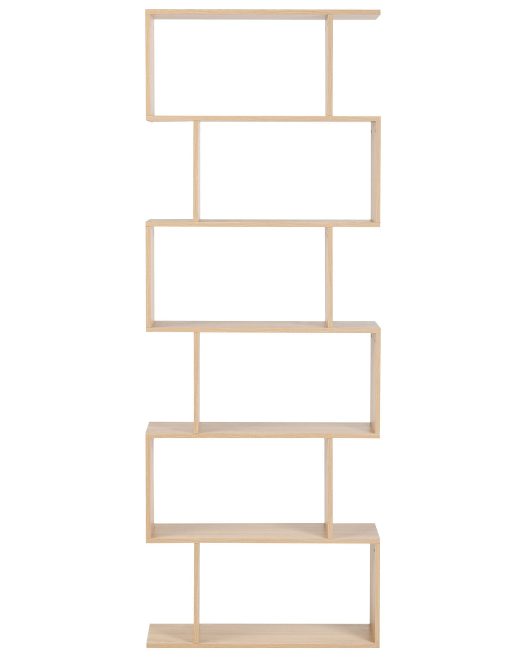 Ezra 6 Tier Bookcase 190 cm Light Brown Valdosa