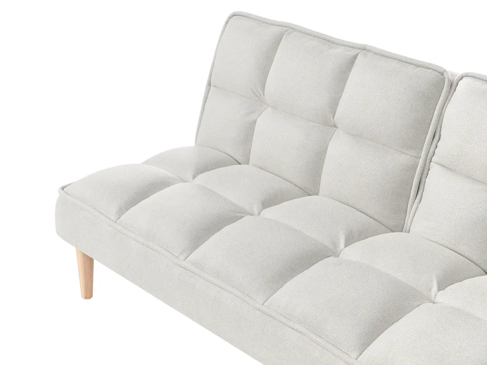 Sofa Bed 3 Seater Fabric Off-White Zineta