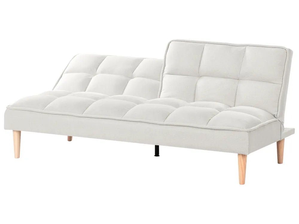 Sofa Bed 3 Seater Fabric Off-White Zineta
