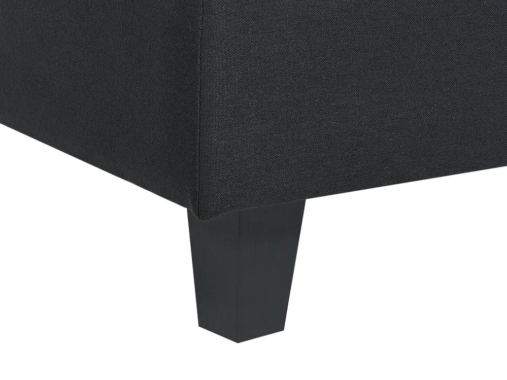 Modular Corner Sofa 5 Seater Fabric Black Right Hand Turella