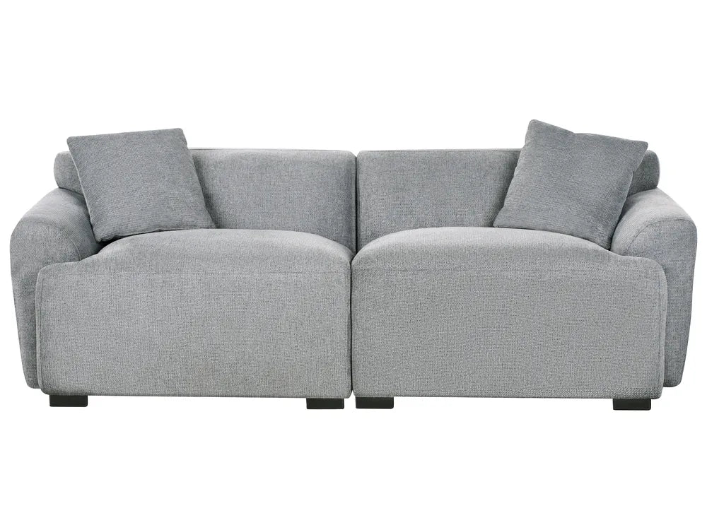 Gray sectional sofa on a white background