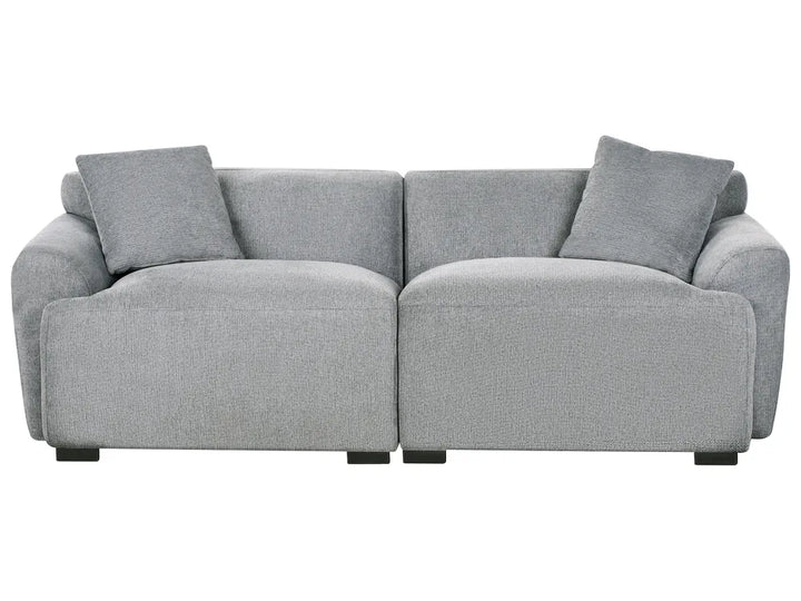Gray sectional sofa on a white background