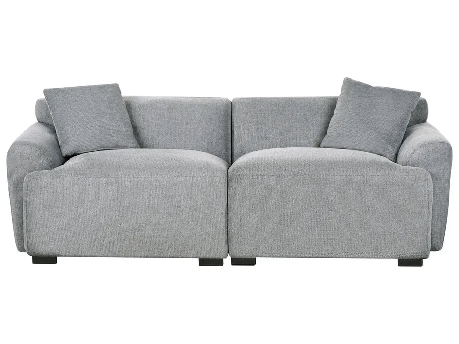 Gray sectional sofa on a white background