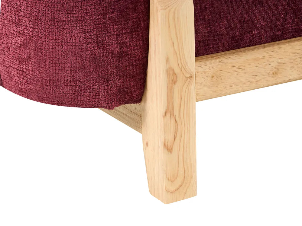 Sofa 3 Seater Chenille Burgundy Febo