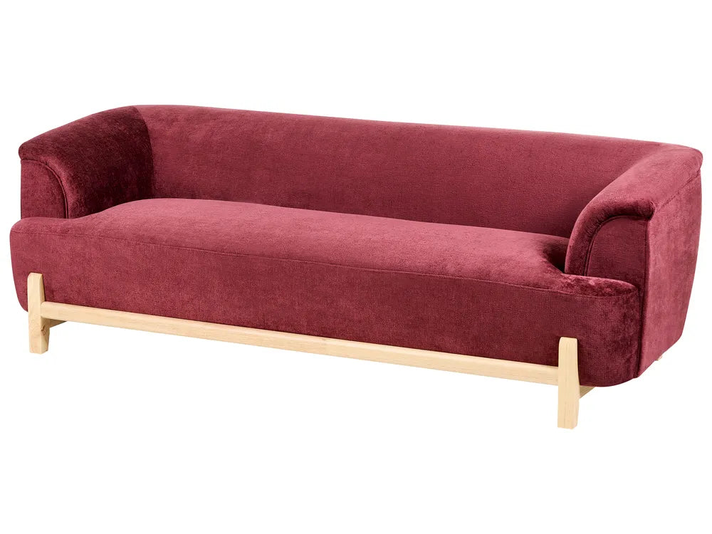 Sofa 3 Seater Chenille Burgundy Febo