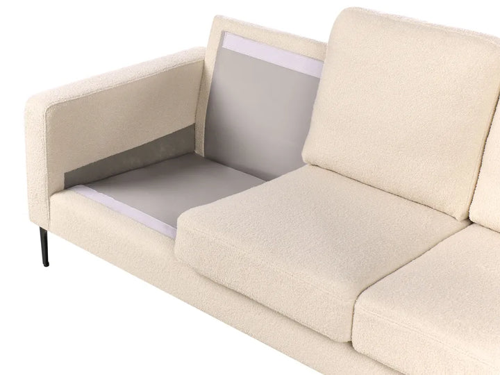 Sofa 3 Seater Boucle Beige Hepburn