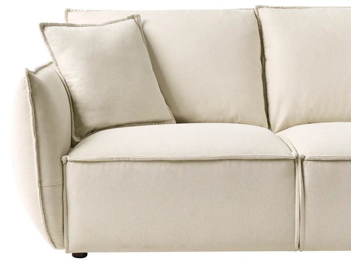 Sofa 3 Seater Fabric Light Beige Greylan
