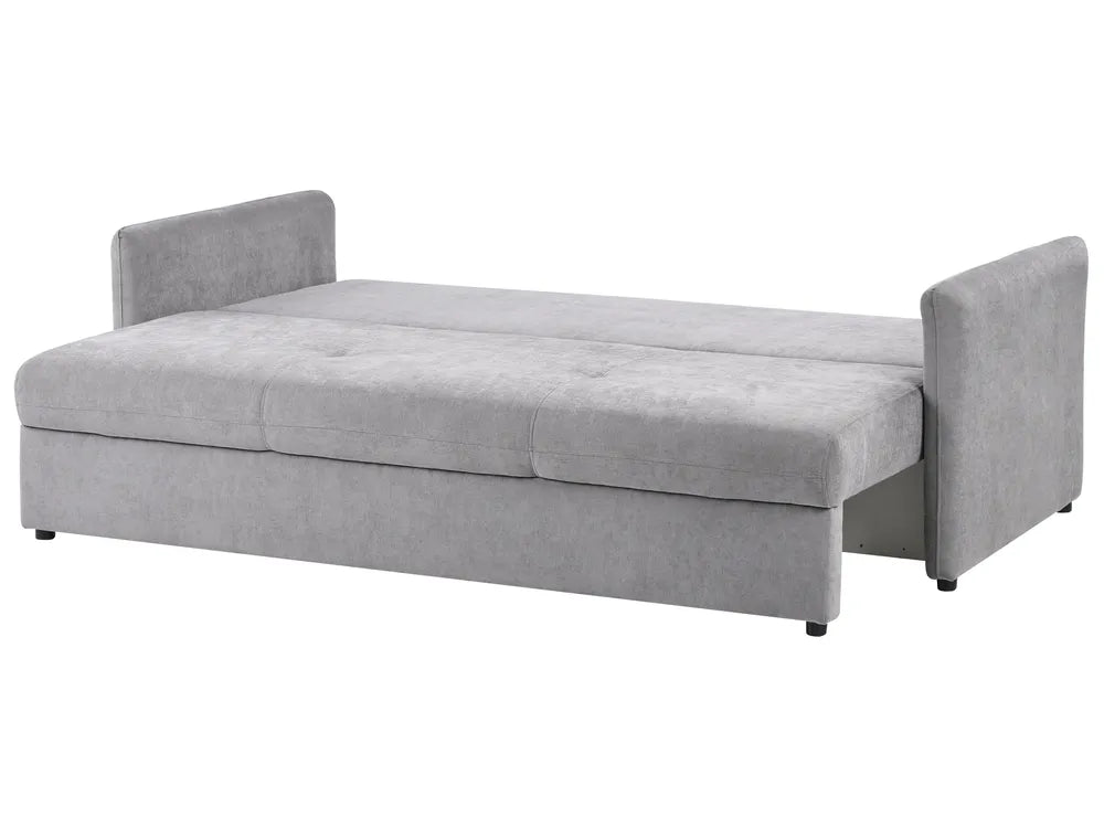 Sofa Bed 3 Seater Chenille Grey with Storage Devair