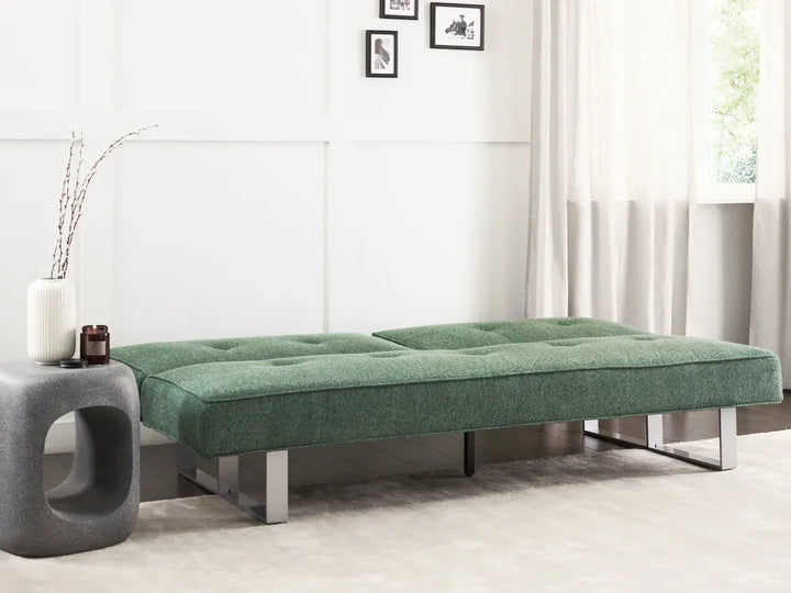 Sofa Bed 3 Seater Fabric Green Francie