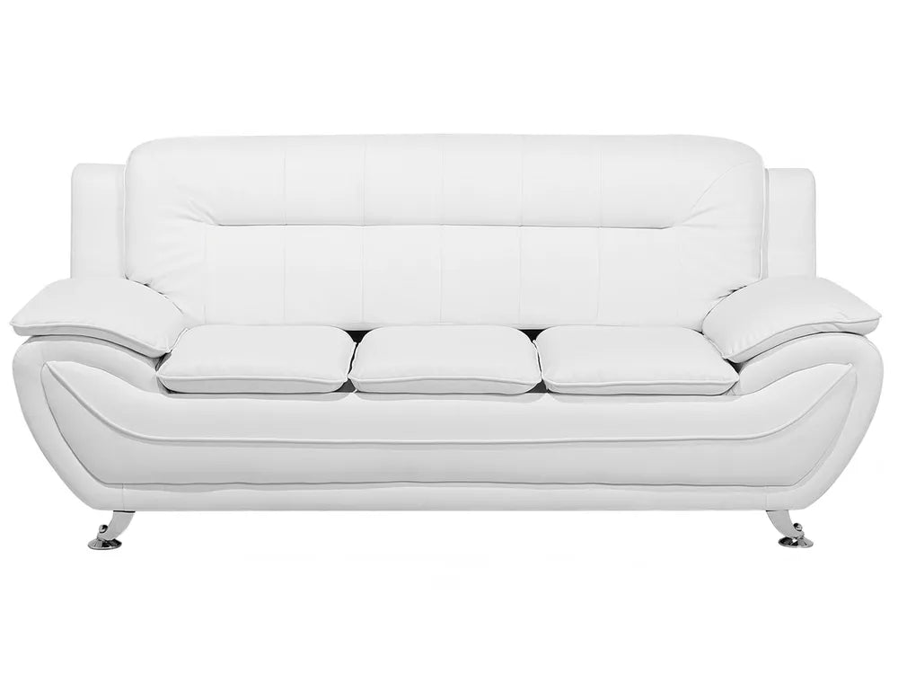 White leather sofa on a white background