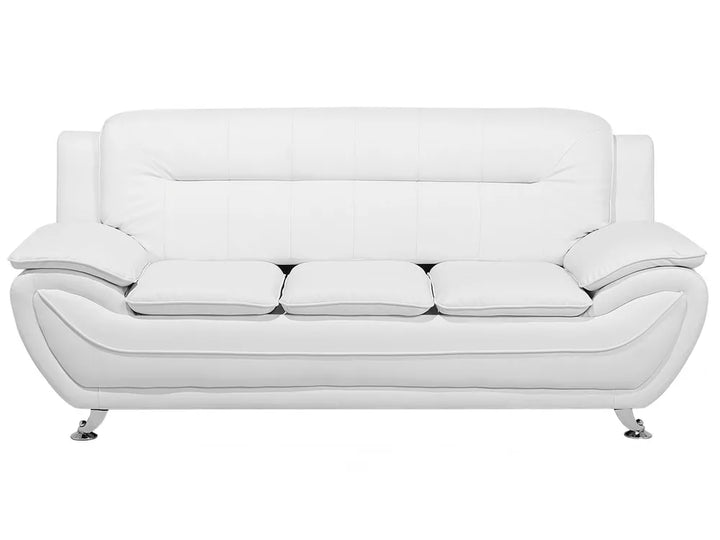 White leather sofa on a white background