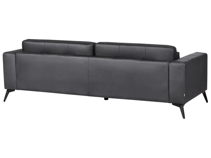 Sofa 3 Seater Faux Leather Black Maeesha