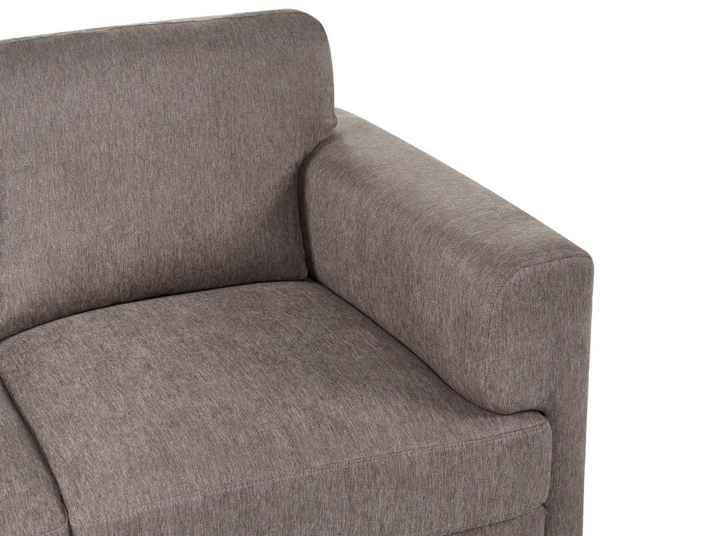 Sofa 3 Seater Fabric Brown Zayn