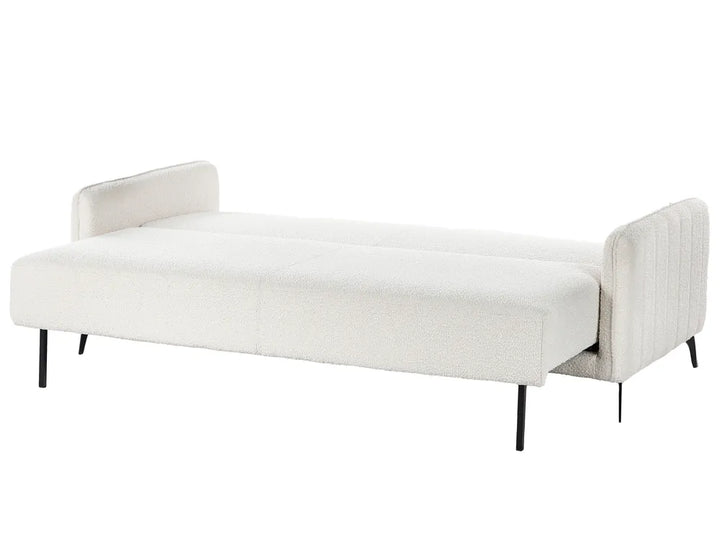 Sofa Bed 3 Seater Boucle Off-White Kaylle
