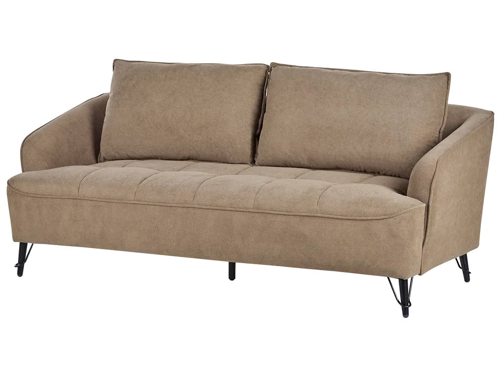 Sofa 3 Seater Fabric Light Brown Adame