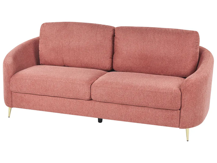 Sofa 3 Seater Fabric Pink Deondry