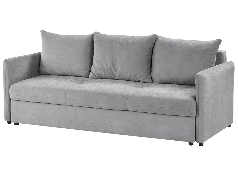 Sofa Bed 3 Seater Chenille Grey with Storage Devair