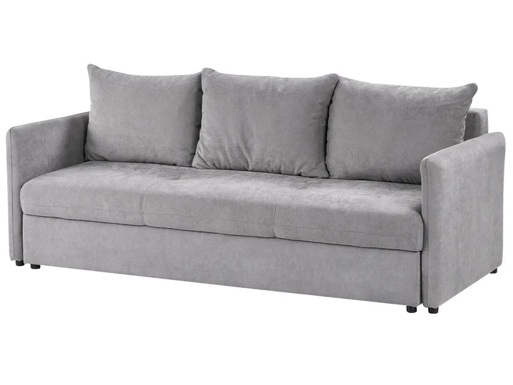 Sofa Bed 3 Seater Chenille Grey with Storage Devair